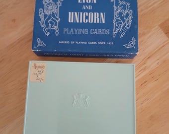 Carte da gioco De La Rue Lion and Unicorn del 1958, edizione storica, complete.