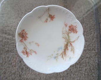 Mantequera de porcelana antigua Haviland St. Lazare Limoges de 7,6 cm con diseño floral.