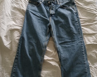 Jeans Gap azules vintage del 2001, camisa de botones n.° 13, tiro bajo hasta el tobillo. Talla 10 de EE. UU.