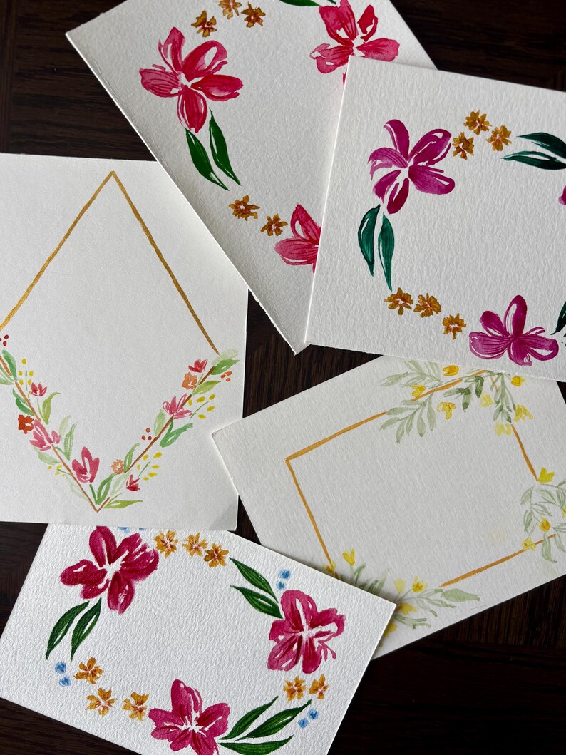 Customizable Hand Painted Watercolor Card - Etsy