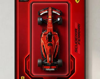 Premium Ferrari SF-24 LEGO Technic 42207 Wall Display Frame | Large A1 Aluminum Frame 59.4 × 84.1 cm | FREE Shipping | 3D Mount Included