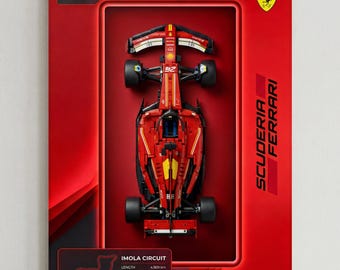 Premium Ferrari SF-24 LEGO Technic 42207 Wall Display Frame | Large A1 Aluminum Frame 59.4 × 84.1 cm | FREE Shipping | 3D Mount Included