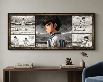 Tsubasa Panoramic Canvas Wall Art, Extra Wide Modern Print, Living Room Statement Decor