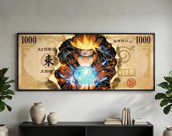 Naruto Anime Panoramic Canvas Wall Art, Extra-Wide Modern Print, Living Room Statement Decor