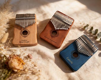 Personalized Kalimba 17 Keys,Wooden Thumb Piano,Ambient Relaxing Music Instrument,Birthday Gift,Anniversary Gift