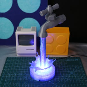 Faucet Night Light Glowing Night Lamp RGB Floating Water Light USB Powered Unique Kids Bedroom Decor Ambient Lighting Gift Glow Decor Lamp