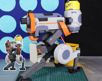 Torreta de defensa futurista impresa en 3D, PLA, para escritorio, estilo FPS, coleccionable, ángulo ajustable, accesorio de ciencia ficción, decoración para sala de juegos.