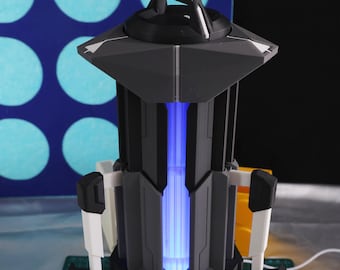 Lámpara de noche giratoria de PLA con transformación de energía, impresa en 3D, estilo ciencia ficción, ideal para decoración de escritorios de videojuegos.
