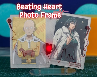 Marco de fotos doble con forma de latido de corazón, regalo romántico para parejas, aniversario, San Valentín, decoración del hogar, recuerdo para exhibir