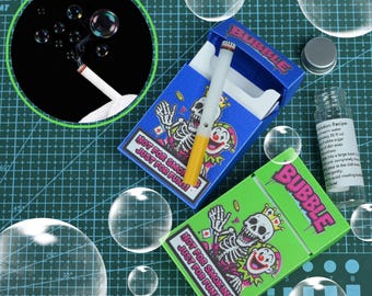 Cigarrillo de burbujas de juguete con diseño de calavera, regalo novedoso y divertido, accesorio para dejar de fumar, recuerdo de fiesta, regalo único para el Día del Padre para él, juguete de burbujas para coleccionistas adultos.