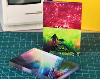 Imán acrílico para nevera con temática espacial, imán cósmico de ciencia ficción para refrigerador, decoración para taquilla o cocina, regalo de coleccionista