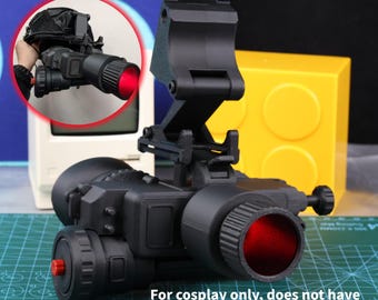 Modelo de cabeza para cosplay T7 con imagen térmica y luz. Solo incluye el tocado. No tiene función de visión nocturna real. Decoración para cosplay de aficionados militares.