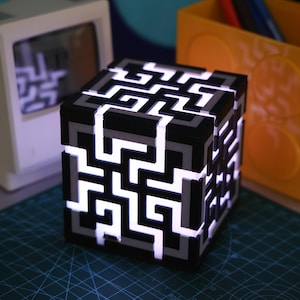 RGB Energy Cube Night Light 3D Printed Rechargeable Pixel Style Lamp Touch Remote Control Gaming Desk Decor Creative Gamer Gift