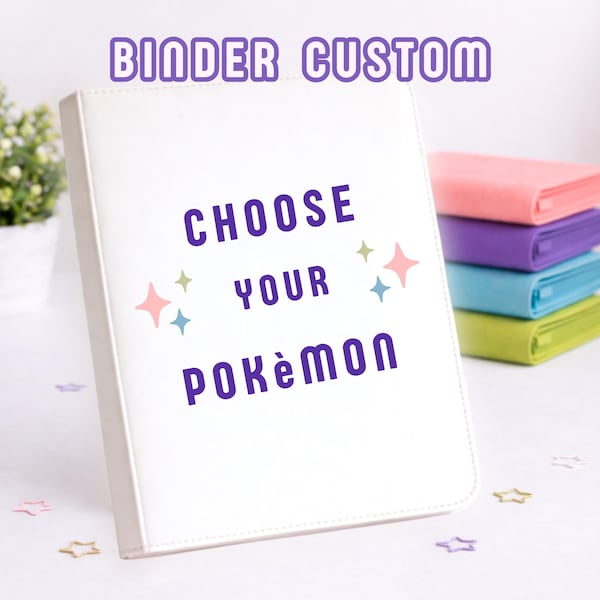 Binder Pokémon Custom - Custom Binder Pokémon TCG Card Binder • 4 Pocket / 9 Pocket / 12 Pocket • Cute Aesthetic Binder Card Collector OP