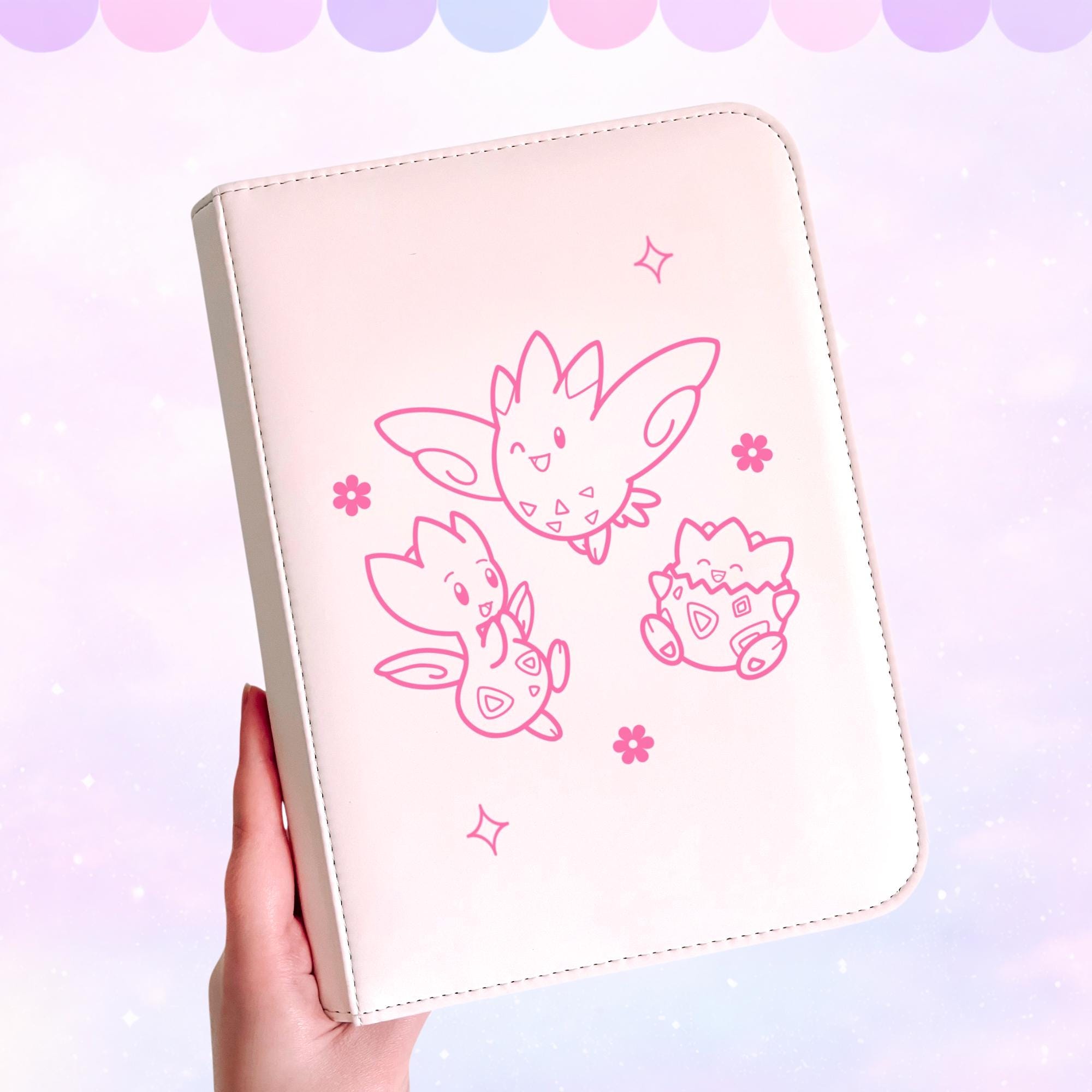 togepi pokemon card binder pokemon Laser Engraved Togepi Binder(Made To Order)