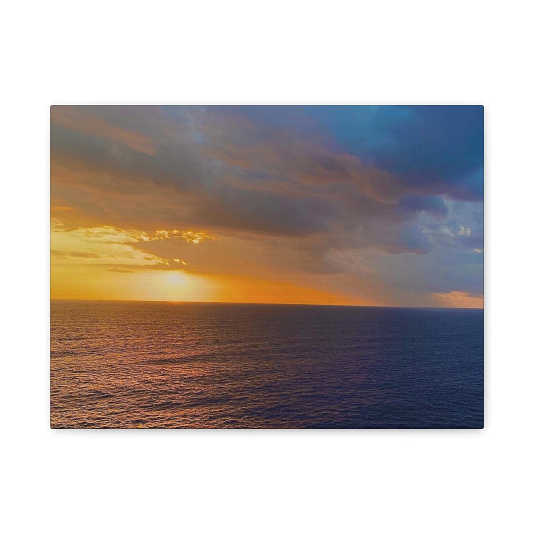 Ocean Sunset Canvas | Seascape Wall Art, Coastal Landscape Print - Etsy