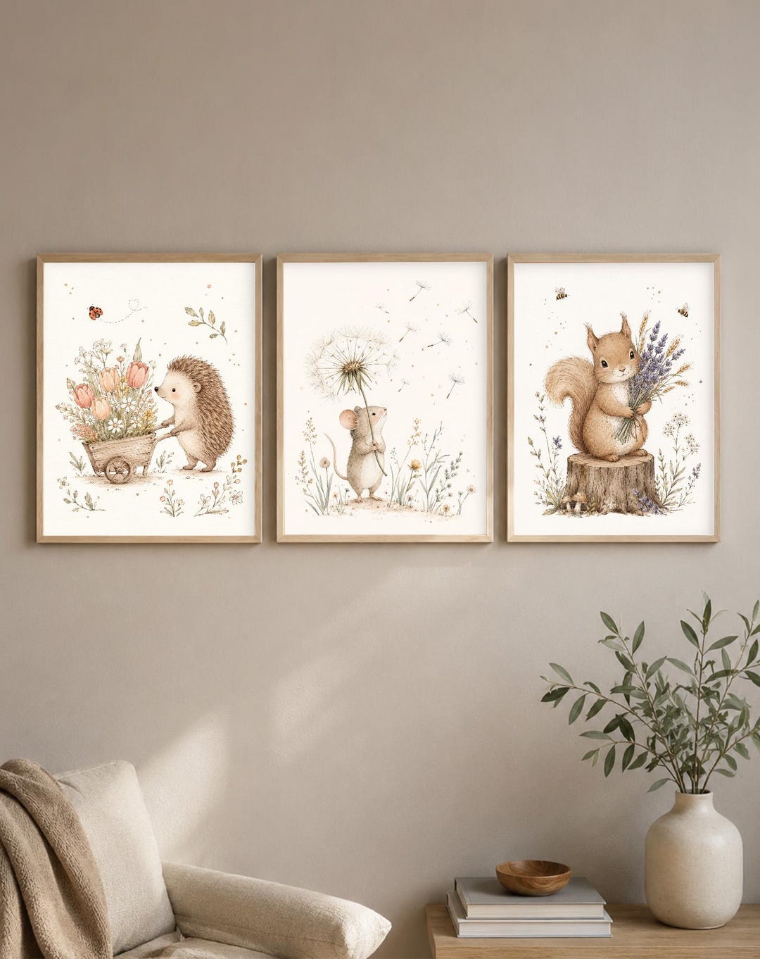Set of 3 Woodland Baby Animal Nursery Prints - Etsy