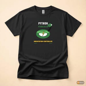 Python Powered Programmer / Developer T-Shirt / Coding Humor Tee afbeelding 4