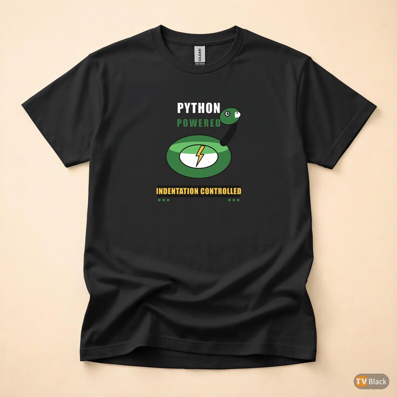 Python Powered Programmer / Developer T-Shirt / Coding Humor Tee afbeelding 4