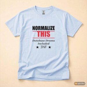 Normalizuj to / Deweloper baz danych SQL / Koszulka z pogrubioną typografią zdjęcie 9