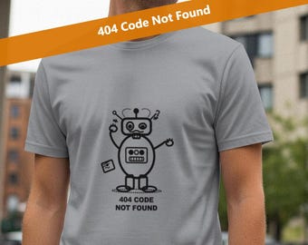 Camiseta con el mensaje "Código 404 no encontrado" / Camiseta para programadores / Camiseta de programación / Regalo para desarrolladores / Camiseta con humor tecnológico