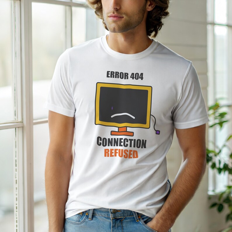 Camiseta "Código de Erro Introvertido / Programador" / Humor de Desenvolvedor / Presente para Programador imagem 6