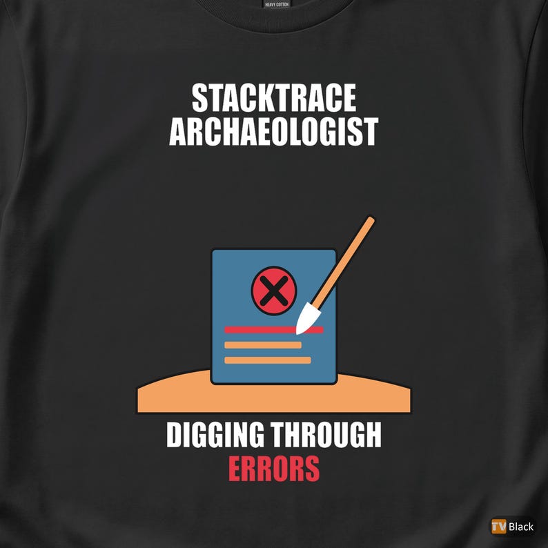 Stacktrace Archaeologist / Developer T-Shirt / Programmer Debugging Humor Tee image 2
