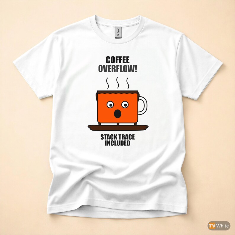 Coffee Overflow / Utvecklare Debugging Humor / Programmerare Kodare T-shirt bild 7