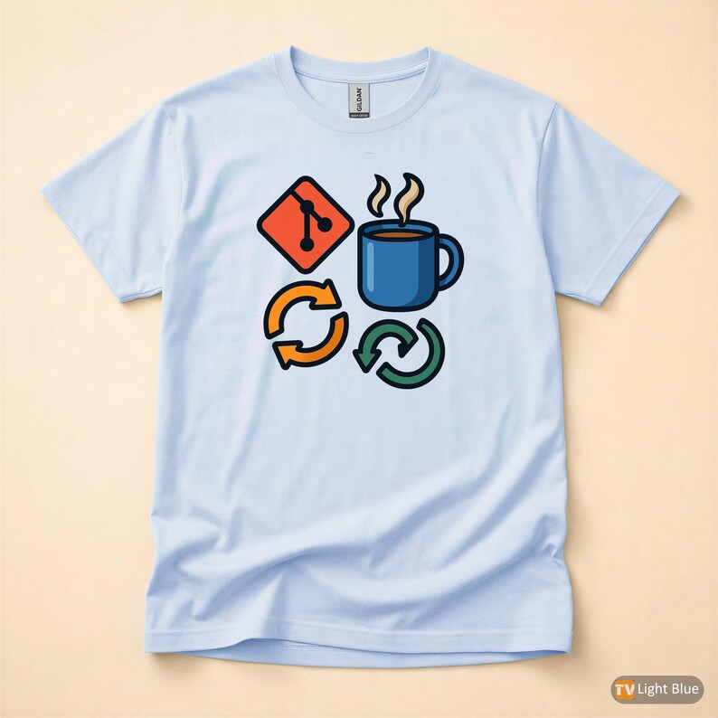 T-shirt « Git Commit Coffee Repeat » / T-shirt « Programmeur Git » / Cadeau pour développeur DevOps / T-shirt de contrôle de version image 9