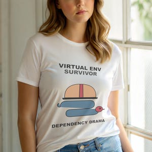 Virtual Env Survivor / Python Developer / Backend Coder / Programming Humor Tee afbeelding 6