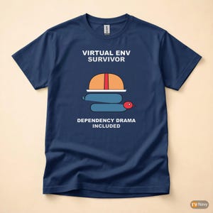 Virtual Env Survivor / Python Developer / Backend Coder / Programming Humor Tee afbeelding 4