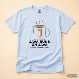 Java läuft auf Java / Programmierer / Entwickler / Kaffeehumor-T-Shirt Bild 9