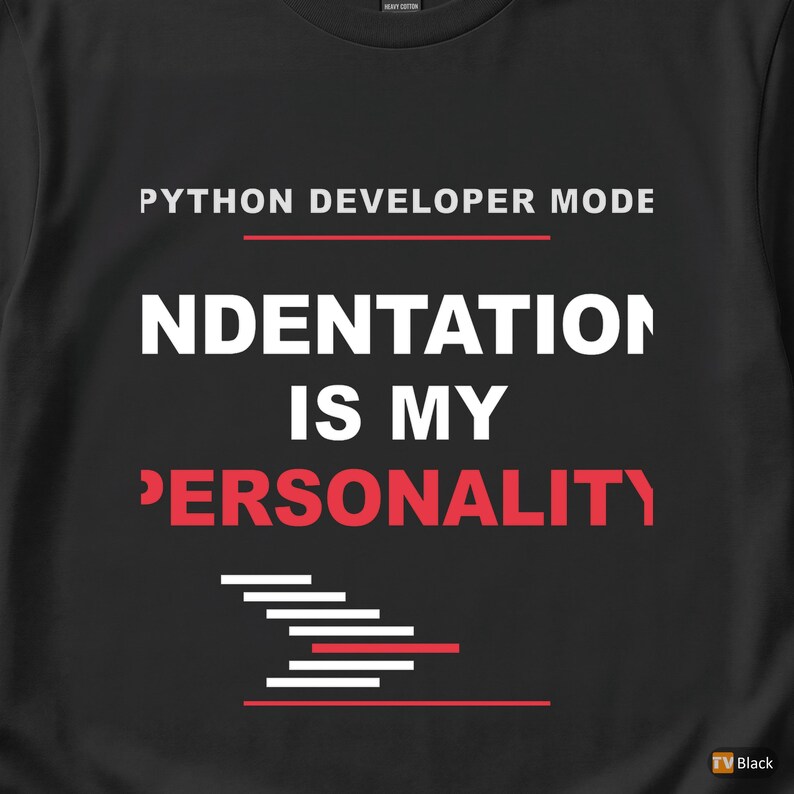 Python Developer Fashion / Bold Typography / Programmer T-Shirt / Coder Tee image 2
