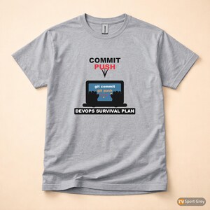 Commit Push Pray / Developer Humor / Git Programming / Coder T-Shirt image 8