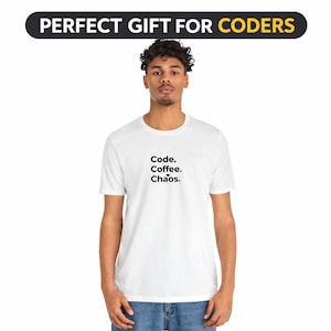 Code Coffee Chaos T-Shirt – Programmer Shirt – Developer Gift – Coding Life Tee – Minimalist Geek Shirt – IT Humor T-Shirt
