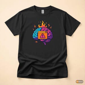 Error 404 Brain Kernel Panic / Funny Error Code Shirt / 404 Programmer Tee / Web Developer Gift / Coding Error Tee image 3