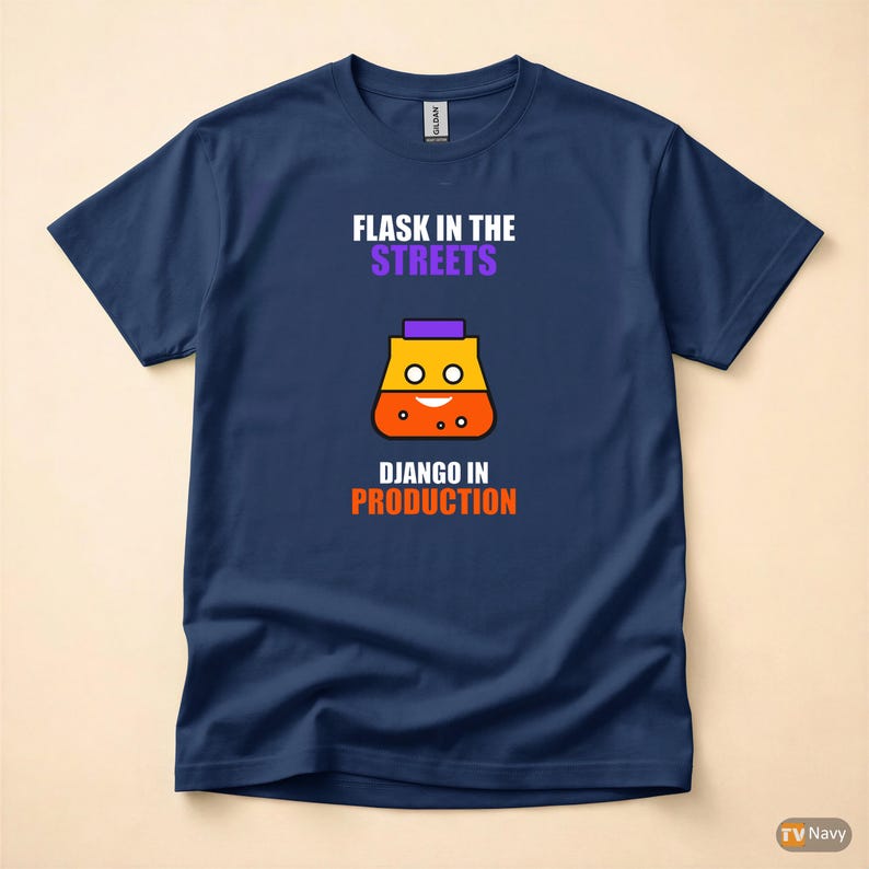 Flask In The Streets / Python Developer / Web Backend / Programmer Humor Tee afbeelding 5
