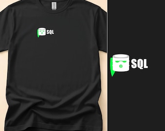 SQL Minimal Hacker-logotyp / Utvecklare T-shirt / Programmerare Tech-gåva