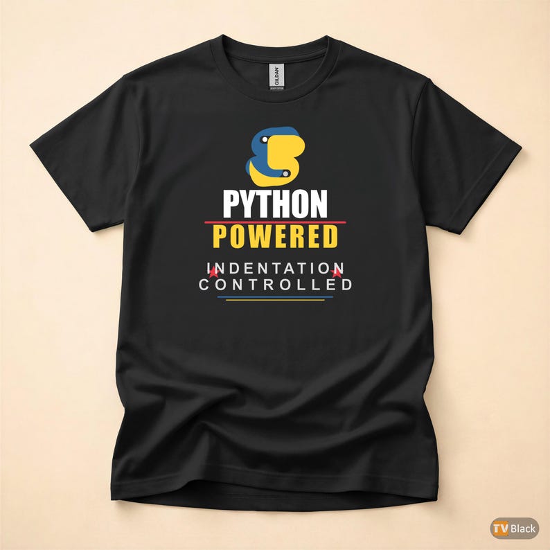 Python Powered Programmer / Developer Coder / Bold Typography Tee afbeelding 3