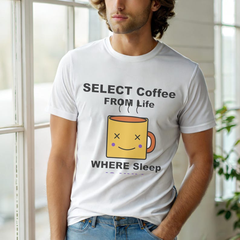 SELECT Coffee FROM Life / SQL開発者 / プログラマーユーモアTシャツ 画像 6