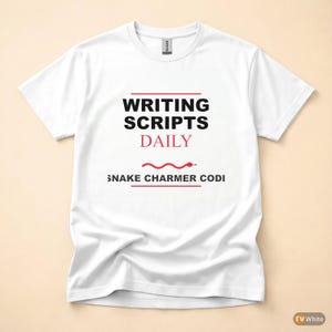 Snake Charmer Coder / Python Developer / Bold Typography T-Shirt image 7