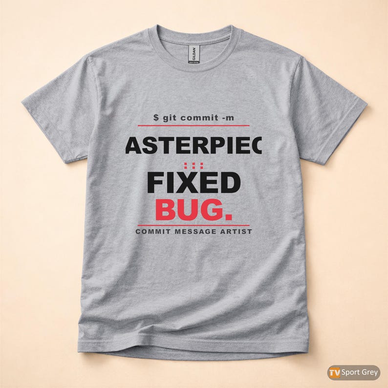 Commit Message Artist / Developer Git / Programmer Typography T-Shirt Bild 8