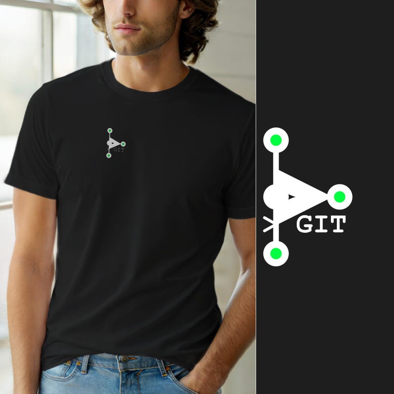 Git Commit Minimal Hacker Logo / Programmer Developer Coder Tee image 1