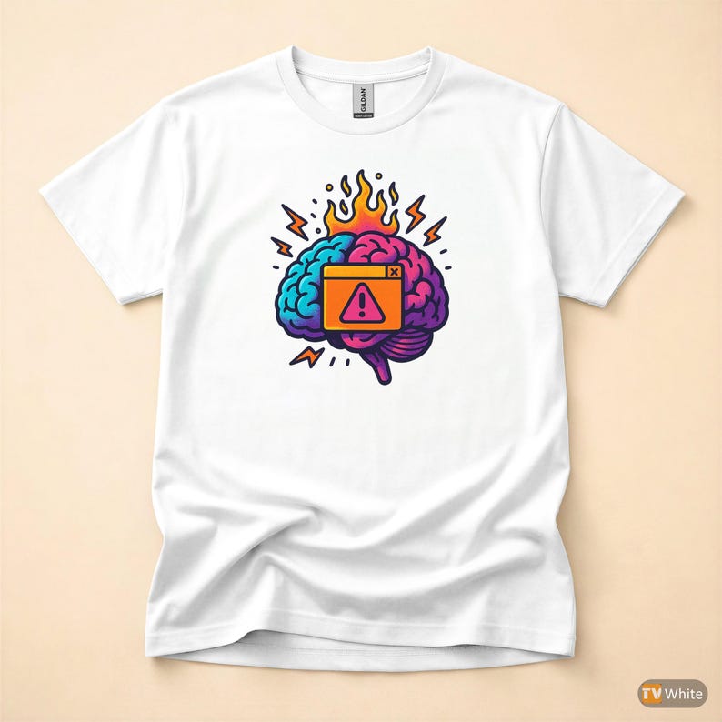 Error 404 Brain Kernel Panic / Funny Error Code Shirt / 404 Programmer Tee / Web Developer Gift / Coding Error Tee image 7