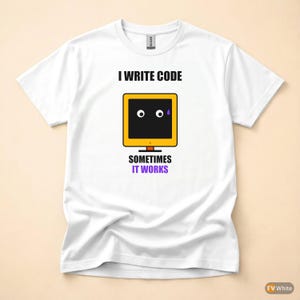 I Write Code / Programmer T-Shirt / Developer Cartoon Tee / Software Engineer Gift image 7