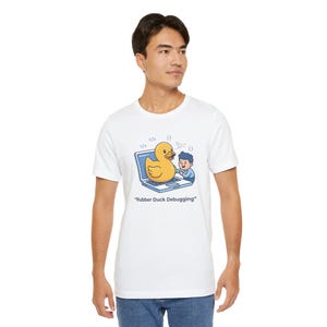T-Shirt mit Gummienten-Debugging-Motiv – Lustiges Programmierer-Shirt – Humorvolles Programmierer-T-Shirt – Geschenk für Entwickler – Geek-IT-Shirt