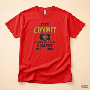 Git Commit Retro / Programmer Developer Coder Tee / Push To Main Survivor Shirt afbeelding 5