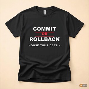 Commit Or Rollback / SQL Developer / Database Admin T-Shirt image 3