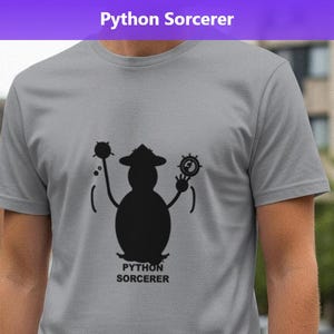 Python-Zauberer-Shirt / Programmierer-Shirt / Coding-T-Shirt / Entwicklergeschenk / Tech-Humor-Kleidung Bild 1