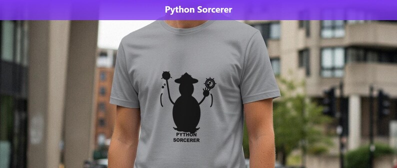 Python-Zauberer-Shirt / Programmierer-Shirt / Coding-T-Shirt / Entwicklergeschenk / Tech-Humor-Kleidung Bild 1
